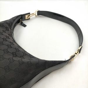 GUCCI • AUTHENTIC Y2K VINTAGE MONOGRAM CANVAS/PATENT LEATHER BUCKET SHOULDER BAG